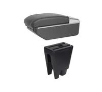 Center Console Storage Car Armrest Box Central Store Content Box Car-styling Decoration With Cup Holder USB For Citroen C1(A-black white line)