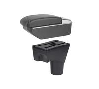 Center Console Storage Car Armrest Box USB Water Cup Holder Double Layer Accessories For Nissan Sunny Versa(B-black white line)