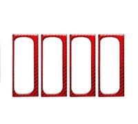 Center Console Trim For Suzuki For Grand Vitara 2006-2013 4PCS Car Carbon Fiber Stickers Door Pull Cover Trim(2)