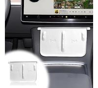 Center Console Wireless Charging Mat Compatible with Tesla Model 3 Model Y, Center Console Interior Accessories Wireless Charging Pad Compatible with Tesla, Anti-Skid Silicone Cover (White)