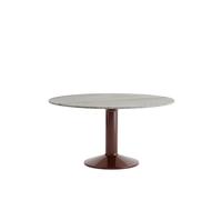 Center Dining Table Ø140 Gray Marble/Dark Red