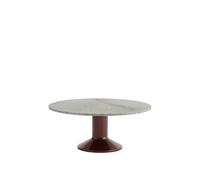 Center Dining Table Ø90 Gray Marble/Dark Red