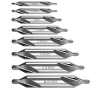 Center Drill Bit Set, 8 PCS High Speed Steel 60-Degree Angle Center Drill Bits Countersink Tools,Countersinks Drills Set for Metal, Alloy, Copper, Iron, Aluminum, Titanium and Wood Working