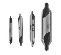 HSS Center Drill Bits Double End Lathe Mill 4pc Set 1/2/2.5/5mm Countersink Tooling