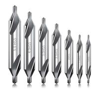 Center Drill Bits Set, 7Pcs Counter Sink Drill Bit High Speed Steel 60-Degree Angle Centre Drill Bit Pillar Drill Bits Lathe Tools for Lathe Countersink Drill Bit - 1.0/1.5/2.0/2.5/3.0/4.0/5.0