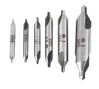 Center Drill Metal Set, 6pcs 1 1.5 2 2.5 3 5mm 60 Degree HSS 6 Pieces Sets Bits Centering Drills Countersink for Lathe