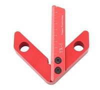 Center Finder Carpenter Woodworking Scriber Right Angle Scriber Measurement Layout Tool for Woodworking Metalworking Aluminum Alloy Red 0.5mm Accuracy