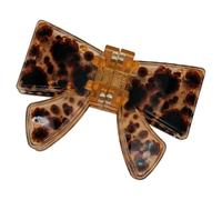 Center Hinge Hair Clip for Women Girls, BrownLeopard print