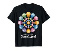 Center of the Ocean's Soul Shell Mandala Design T-Shirt