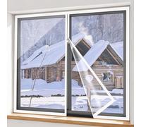 Center-Opening Zipper-Style Windproof Film, Window Insulation Kit | Transparent Heat-Insulating Curtains, Can Prevent Heat Loss Without Affecting Ventilation (W*H)(White,60x70cm)