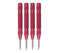 Center Punch Set 4Pcs High Speed Steel Automatic Center Hole Punch Tool Kit for Furniture Installation Machine Maintenance Rustproof Durable 5in (Red)