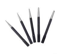 Center Punch Set of 5 with Kerner Positioner Locator for Accurate Wood Hole Pin Marking and Drill Starting on Metal and Wood Surfaces