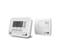 Center RF Wireless 7-Day 5/2 Day Programmable Room Thermostat White - Boiler Plus Compliant - Minimalistic and Modern design - Battery powered
