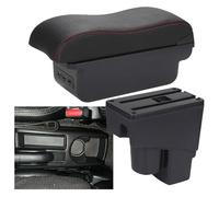 Center Storage Box For Fit For Jazz 1 2003-2007 Center Console Organizer Armrests Storage Box Arm Rest Interior Accessories(04-b1-black-red-3usb)