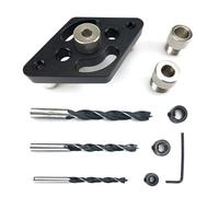 Centering Drill Guide Locator with 3pc Drill Bit(6mm 8mm 10mm) Positioner Tool for Woodworking Enthusiasts Hole Centering Guide