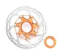 Centerlock Disc Brake for rotor 140mm Ultra-Light Steel Centerlock | Aluminum core, stainless steel sides, 140mm size, ultra-light design, ideal for road bikes(Orange 140)