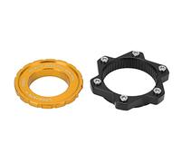 Centerlock to 6 Bolt Adapter, Aluminum Alloy Axle Hub Fitting, Black, 44mm BCD, 52mm Length - High Strength, CNC Machined, Compatible with Thru Axle Mountain Bikes (Gold)