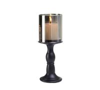 Centerpiece Retro Candlestick Ornaments Black Roman Column Base Candle Holder Light Luxury Decoration Dining(Small)