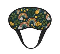Centerpiece with Rainbow Printed Black Border Eye Mask, Soft and Comfortable, Perfect for Travel, Camping, and Meditation