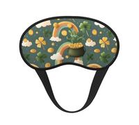 Centerpiece with Rainbow Printed Black Border Eye Mask, Soft and Comfortable, Perfect for Travel, Camping, and Meditation