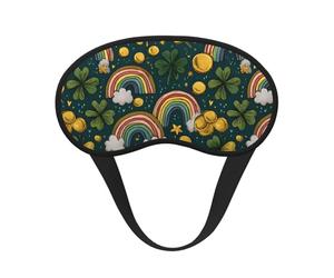 Centerpiece with Rainbow Printed Black Border Eye Mask, Soft and Comfortable, Perfect for Travel, Camping, and Meditation