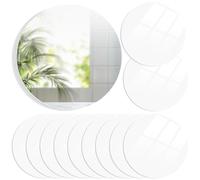 Centerpieces For Tables, Glass Mirror Centerpieces, Polystyrene Mirrors Frameless, Round Mirror, 30 X 30 Cm Sunflower Pattern, Set Of Twelve