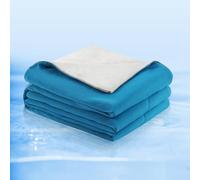 Centhermy Cooling Comforter Blanket for Hot Sleepers - Single Size Lightweight Summer Blanket, Soft & Breathable, All-Night Cooling, Reversible Design (150x200cm, Ice Blue/Grey)