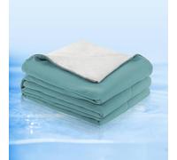 Centhermy Cooling Comforter Blanket for Hot Sleepers - Soft, Comfortable & All-Night Cooling Lightweight Summer Blanket, Reversible Design (Ice Green/Grey), 180x200cm