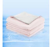 Centhermy Cooling Comforter Blanket for Hot Sleepers - Soft, Comfortable & All-Night Cooling Lightweight Summer Blanket, Reversible Design (Ice Pink/Grey), 180x200cm