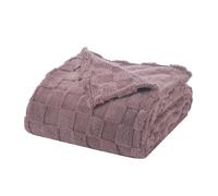 Centhermy Soft Double-sided Jacquard Comfort Fleece Blanket 200×150cm, Warm & Skin-Friendly Double Size Checkerboard Pattern Blanket for Sofa, Bed or Office, Machine Washable, Purple