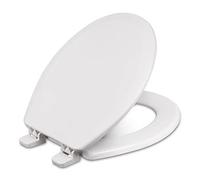 Centoco 700-001 Round Wooden Toilet Seat, Heavy Duty Molded Wood with Centocore Technology, White