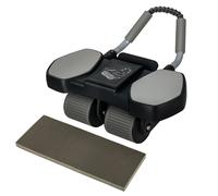 Centra 4-Wheels Abdominal Wheel AB Roller 8 Elbow Support Automatic Rebound in Black Centra Black