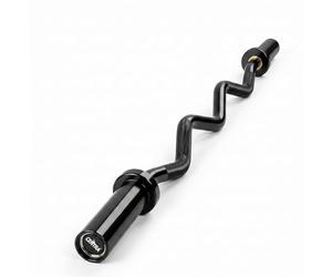 Centra 4ft Olympic EZ Curl Bar, 810lbs Capacity 2" Sleeve, W-Shape Ergonomic Barbell with Hybrid Bearing & Bushing, IWF Volcano Knurling, E-coat Rust Proof for Home Gym & Full-Body Training