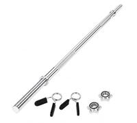 Centra 55" Standard Barbell Bar, 1 Inch Weight Lifting Bar, Anti-Slip Knurled Grip for Bench Press, Hip Thrusts, Squats, Lunges, 480lb Weight Capacity - Home Gym with 2 Spinlock Collars & Star Nuts
