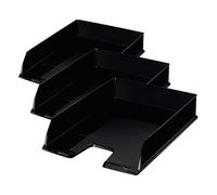 Centra A4 Letter Tray - Black (Pack of 3)