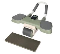 Centra Ab Roller with Auto Rebound LCD Timer Elbow Knee Support Core Trainer in Green Centra Green