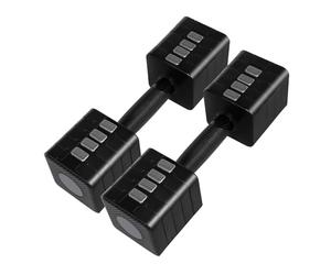 Centra Adjustable Dumbbells Set of 2, 2.8-10KG Hand Weights Set for Women/Men with Anti-Slip Handle for Full-body Exercise Workout, Fast Adjustable Dumbbell Weights Pair for Home Gym Strength Black