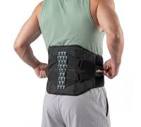 Centra Back Support Belt for Lower Back Pain Relief - 7 Stays Lumbar Brace, Breathable Dual Straps Adjustable Back Support for Sciatica, Herniated Disc, Scoliosis, Work & Heavy Lifting - Men Women (M)