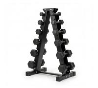 Centra Heavy Duty Dumbbell Rack Stand, 6 Tier Weight Storage Tree, 400KG Capacity Steel Dumbbell Holder with ABS Slot Caps, Commercial Home Gym Organizer, Black