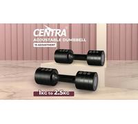 Centra Home Fitness Equipments: Centra Adjustable Dumbbell Sets - 1kg to 2.5kg Black