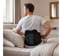 Centra Back Support Belt for Lower Back Pain Relief - 7 Stays Lumbar Brace, Breathable Dual Straps Adjustable Back Support for Sciatica, Herniated Disc, Scoliosis, Work & Heavy Lifting - Men Women (L)