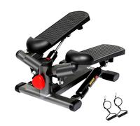 Centra Mini Stepper for Exercise,Stair Step Workout Machine with Adjustable Resistance,Resistance Bands, Full Body Cardio Equipment for Home, Hydraulic Twisting Step with LED Monitor
