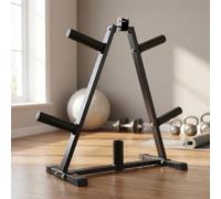Centra Weight Plate Rack Storage Tree Stand with Barbell Holder Home Gym | 250kg Capacity,For 1" & 2" Olympic Plates,Space-Saving And Stable,Fitness Equipment,Home Gym Storage,Easy Assembly