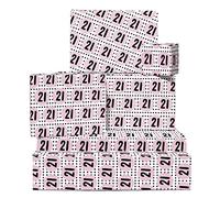 CENTRAL 23 21st Birthday Wrapping Paper For Women Men Him Her - 6 Sheets Thick Gift Wrap - Pink Polka Dots - Friends Wrapping Paper For Son Or Daughter - Comes With Fun Stickers