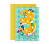 Central 23 3rd Birthday Card For Boys Girls - Have A Roarsome Bday! - Dinosaur Birthday Card For Kids Age Three - Happy Third Birthday Cards For Son Daughter Nephew - Comes With Cute Stickers