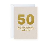 Central 23 50th Birthday Card For Men Women - Funny Birthday Cards For Her Him - Age 50 Fifty Fiftieth - Comes With Fun Stickers - Made In The UK