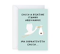 Central 23 Biglietto Auguri Baby Shower Divertente Genitori Amici Stork Gravidanza Cartolina Spiritoso Idea Regalo Sh*ts Giggles Con Adesivi Di