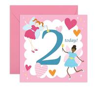 Central 23 Birthday Card - '2 TODAY FAIRIES' - Perfect for Celebrating a Magical 2nd Birthday - Ideal for Girl Toddlers, Parents, and Anyone Who Loves Enchanting Celebrations - Comes With Stickers