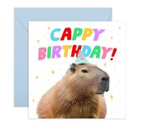 Central 23 Birthday Card - 'BIRTHDAY CAPYBARA' - Perfect for Celebrating with a Fun and Quirky Twist - Ideal for Adding a Unique and Adorable Touch to Their Special Day - Comes With Stickers