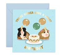Central 23 - Birthday Card for Women - Funny Birthday Card - 'You're Guinea Have a Great Birthday' - Cute Fun Design for Him Her - Guinea Pig Themed Card - Comes with Sweet Stickers